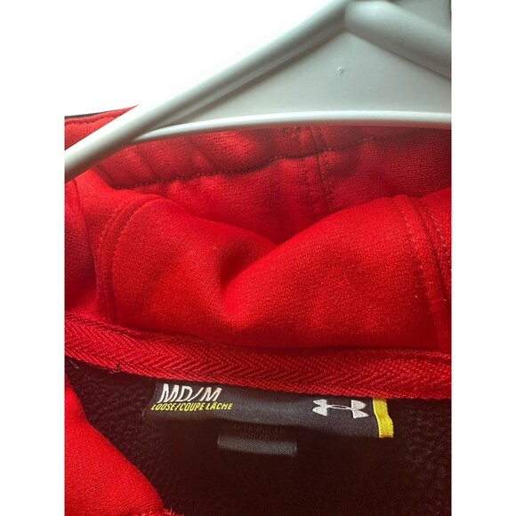 Under Armour Big Logo Fleece Hoodie Men's Size Medium Black/Red Activewear - Picture 5 of 5